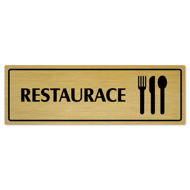 Restaurace, 240x79mm, zlatá popiska s rámečkem