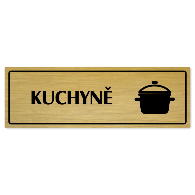 Kuchyně, 240x79mm, zlatá popiska s rámečkem