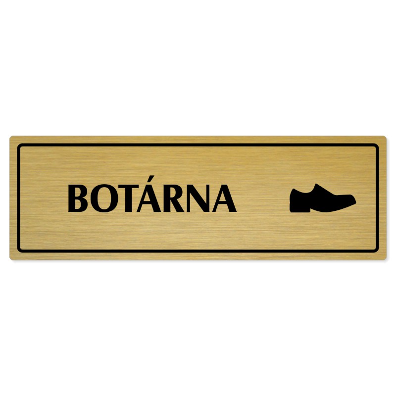 Botárna, 240x79mm, zlatá popiska s rámečkem
