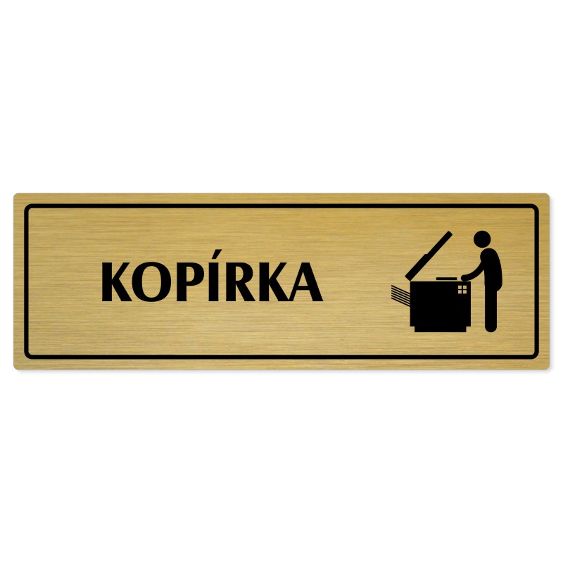 Kopírka, 200x66mm, zlatá popiska s rámečkem