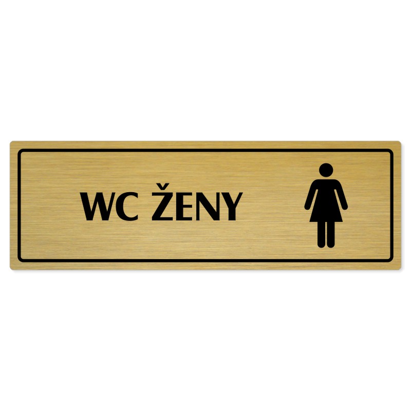 WC ženy, 240x79mm, zlatá popiska s rámečkem
