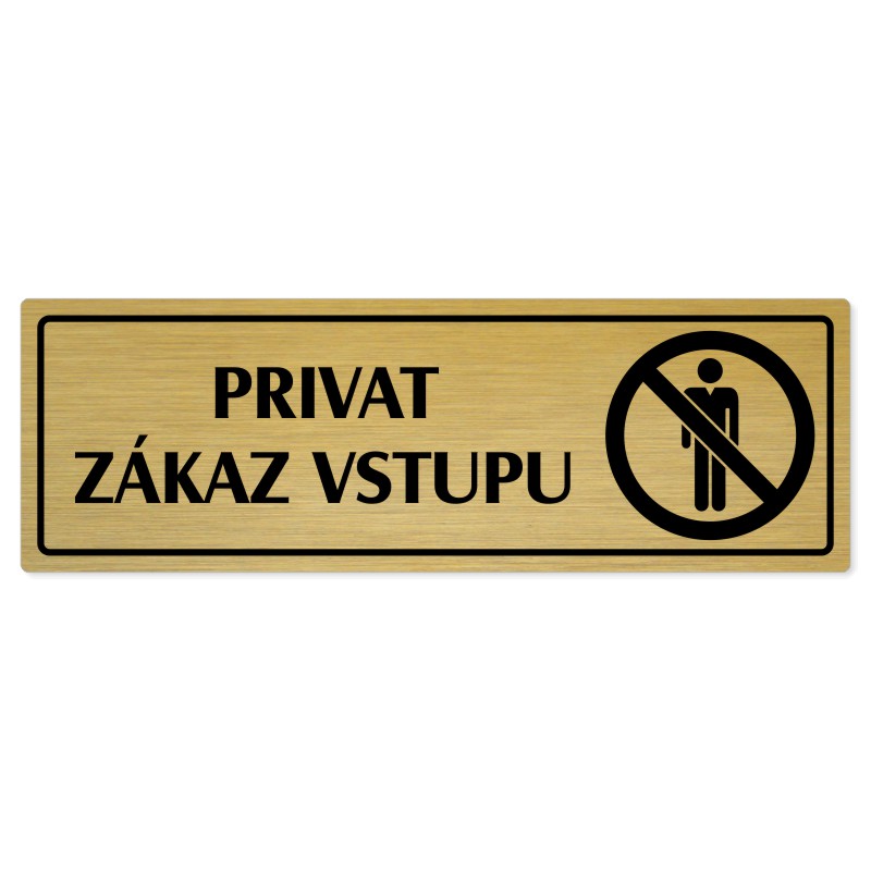 Privat, 200x66mm, zlatá popiska s rámečkem