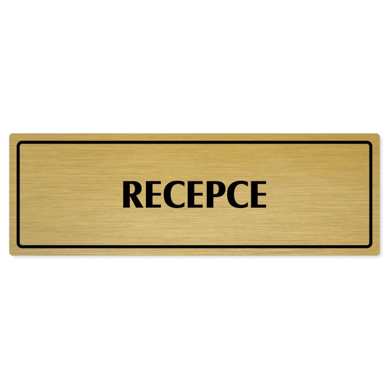 Recepce, 240x79mm, zlatá popiska s rámečkem