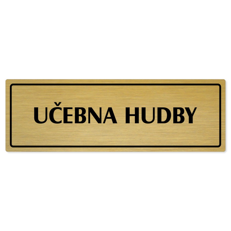Učebna hudby, 240x79mm, zlatá popiska s rámečkem