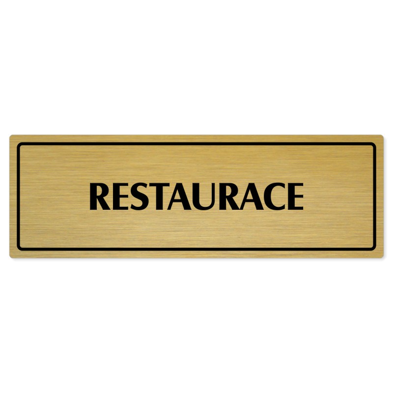 Restaurace, 200x66mm, zlatá popiska s rámečkem