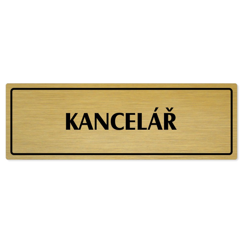 Kancelář, 240x79mm, zlatá popiska s rámečkem