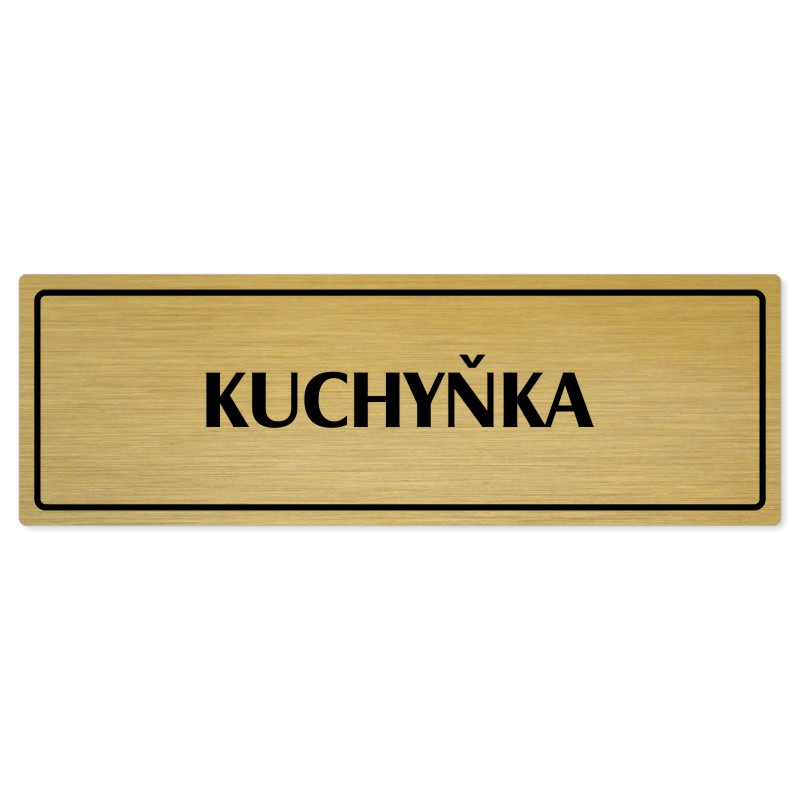 Kuchyňka, 240x79mm, zlatá popiska s rámečkem
