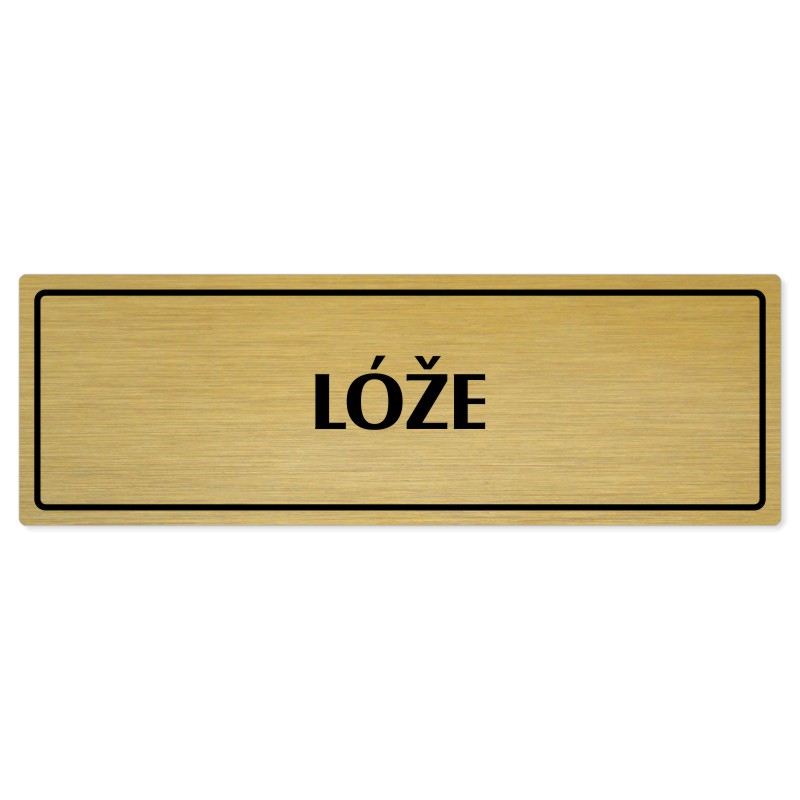 Lóže, 240x79mm, zlatá popiska s rámečkem