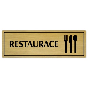 Restaurace, 200x66mm, zlatá popiska s rámečkem