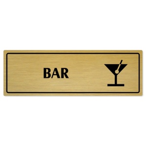 Bar, 240x79mm, zlatá popiska s rámečkem