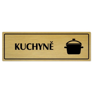 Kuchyně, 240x79mm, zlatá popiska s rámečkem