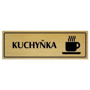 Kuchyňka, 200x66mm, zlatá popiska s rámečkem