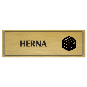 Herna, 240x79mm, zlatá popiska s rámečkem