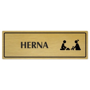 Herna, 200x66mm, zlatá popiska s rámečkem