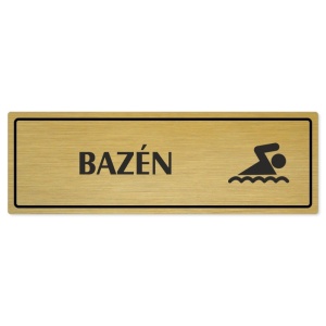 Bazén, 240x79mm, zlatá popiska s rámečkem