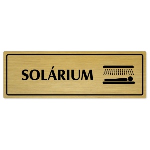 Solárium, 200x66mm, zlatá popiska s rámečkem