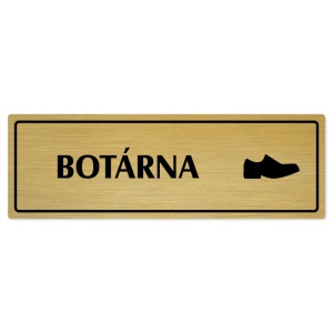 Botárna, 200x66mm, zlatá popiska s rámečkem