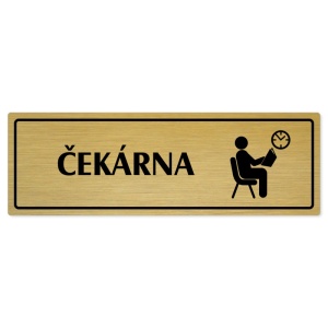 Čekárna, 200x66mm, zlatá popiska s rámečkem