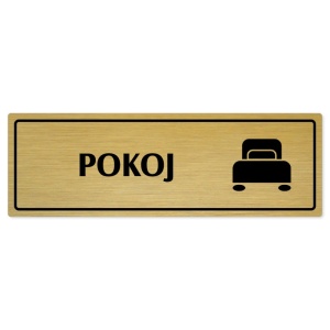 Pokoj, 200x66mm, zlatá popiska s rámečkem