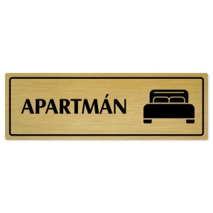 Apartmán, 200x66mm, zlatá popiska s rámečkem