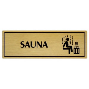 Sauna, 200x66mm, zlatá popiska s rámečkem