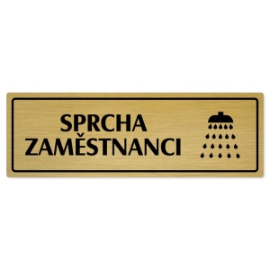 Sprcha zaměstnanci, 200x66mm, zlatá popiska s rámečkem