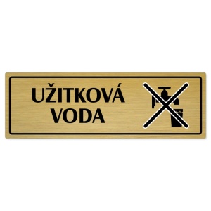 Užitková voda, 240x79mm, zlatá popiska s rámečkem