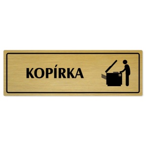 Kopírka, 200x66mm, zlatá popiska s rámečkem