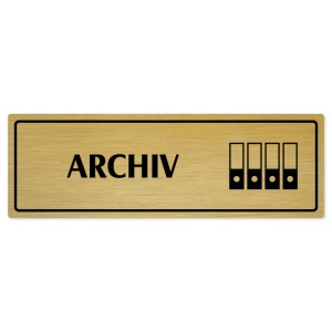 Archiv, 240x79mm, zlatá popiska s rámečkem