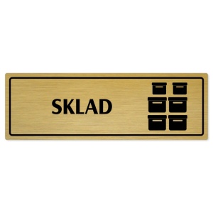 Sklad, 240x79mm, zlatá popiska s rámečkem