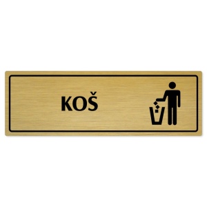 Koš, 200x66mm, zlatá popiska s rámečkem