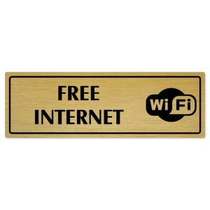 Free Internet, 200x66mm, zlatá popiska s rámečkem