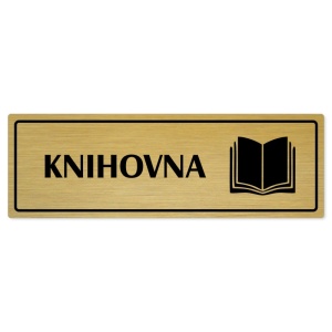 Knihovna, 240x79mm, zlatá popiska s rámečkem