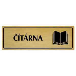 Čítárna, 240x79mm, zlatá popiska s rámečkem