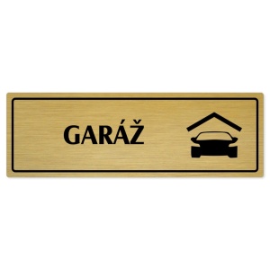 Garáž, 240x79mm, zlatá popiska s rámečkem