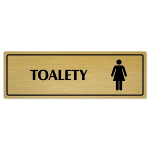 Toalety ženy, 200x66mm, zlatá popiska s rámečkem