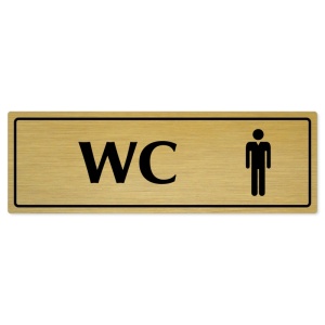 WC muži, 240x79mm, zlatá popiska s rámečkem