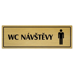 WC návštěvy muži, 200x66mm, zlatá popiska s rámečkem