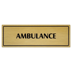 Ambulance, 240x79mm, zlatá popiska s rámečkem