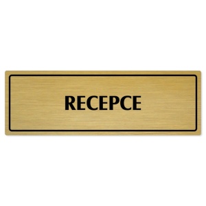 Recepce, 200x66mm, zlatá popiska s rámečkem
