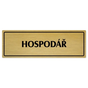 Hospodář, 200x66mm, zlatá popiska s rámečkem