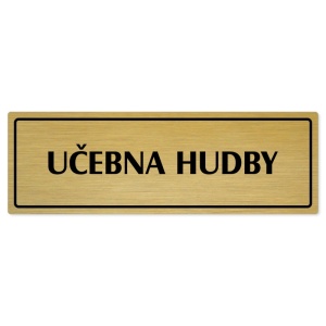 Učebna hudby, 240x79mm, zlatá popiska s rámečkem