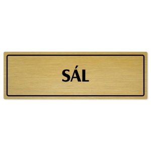 Sál, 240x79mm, zlatá popiska s rámečkem