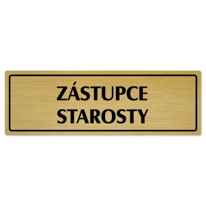 Zástupce starosty, 200x66mm, zlatá popiska s rámečkem
