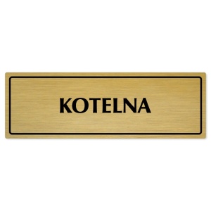 Kotelna, 200x66mm, zlatá popiska s rámečkem