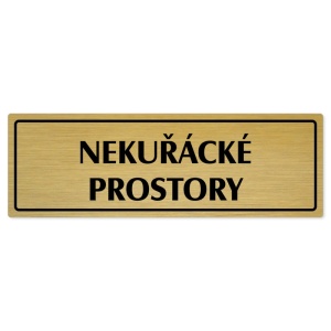 Nekuřácké prostory, 240x79mm, zlatá popiska s rámečkem