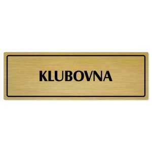 Klubovna, 200x66mm, zlatá popiska s rámečkem
