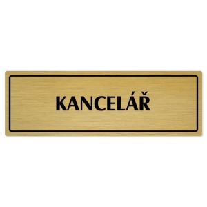 Kancelář, 200x66mm, zlatá popiska s rámečkem