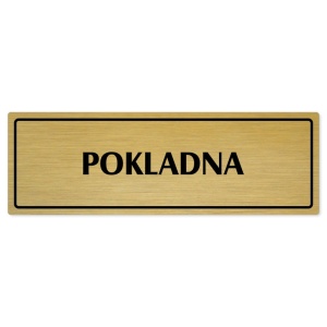 Pokladna, 200x66mm, zlatá popiska s rámečkem
