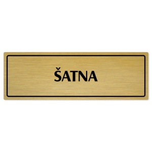 Šatna, 200x66mm, zlatá popiska s rámečkem
